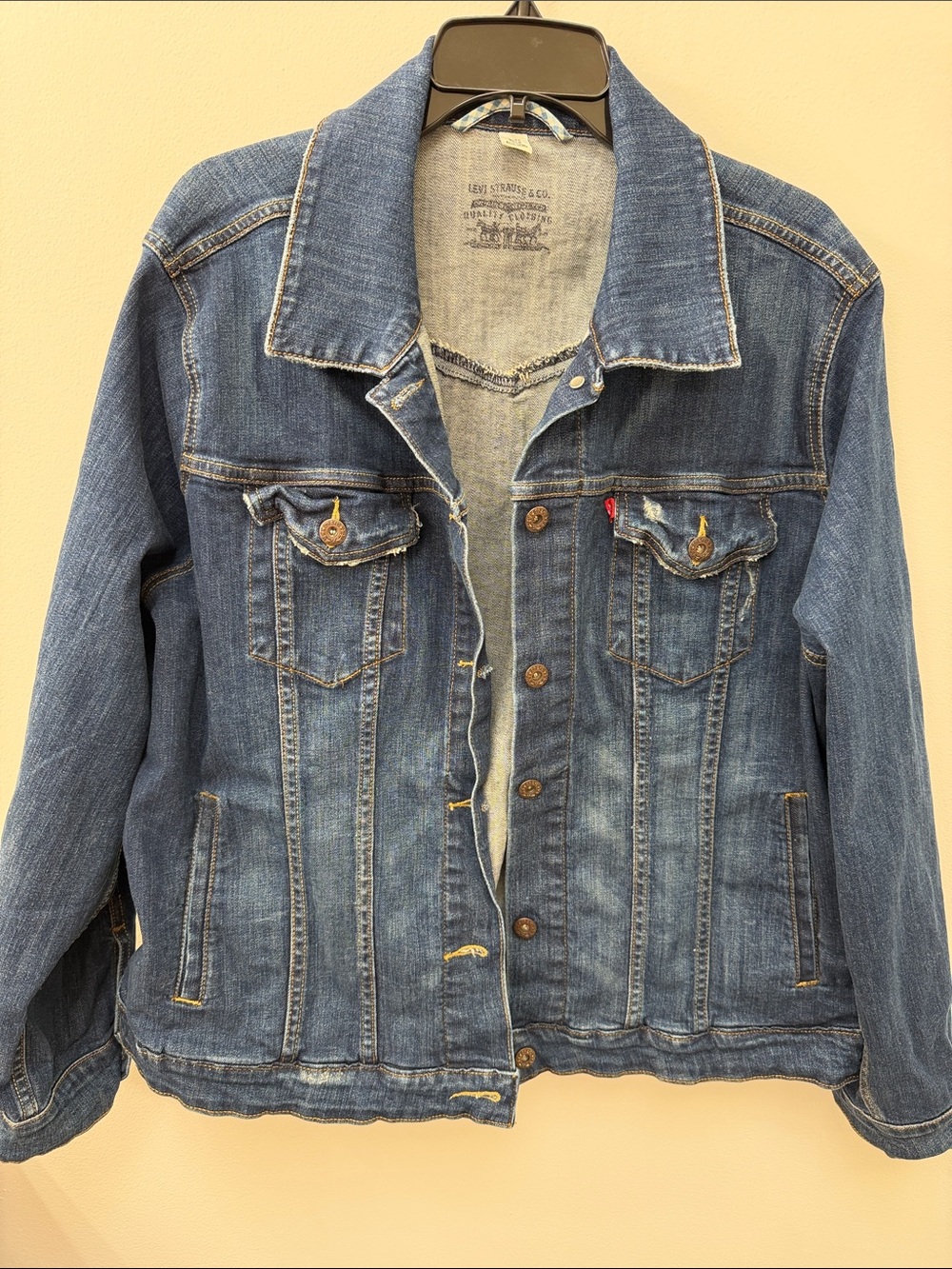 Plus size Levi's Blue Denim Jacket with Button-Front